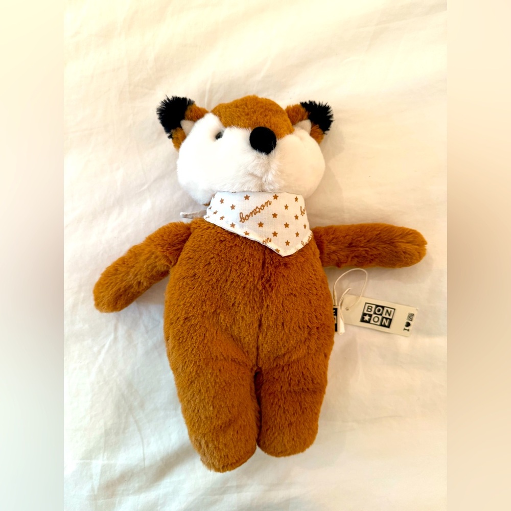 Bonton Stuffed animal with tags and bonton scarf
